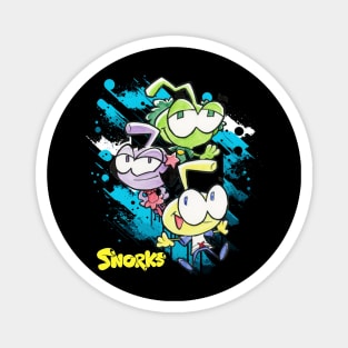 Bubble Trouble Adventures Celebrate the Whimsical Escapades and Underwater Exploration of Snorks on a Tee Magnet